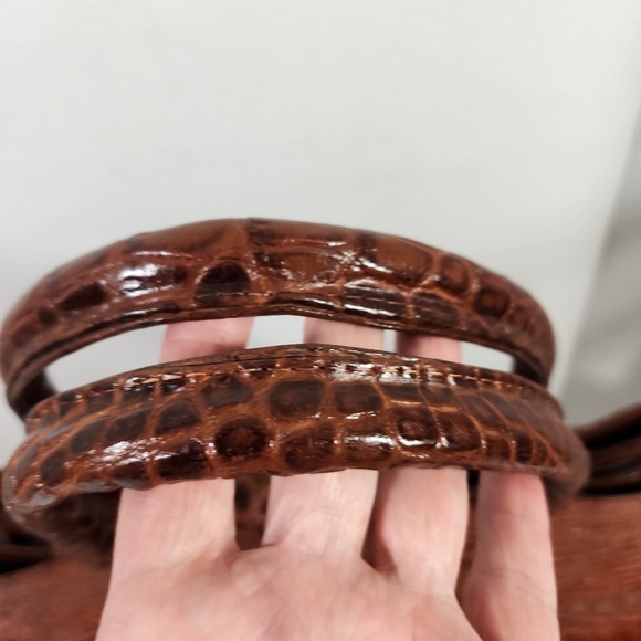 Veari hornback authentic crocodile leather xl tote bag purse carmel brown euc! - Picture 3 of 16